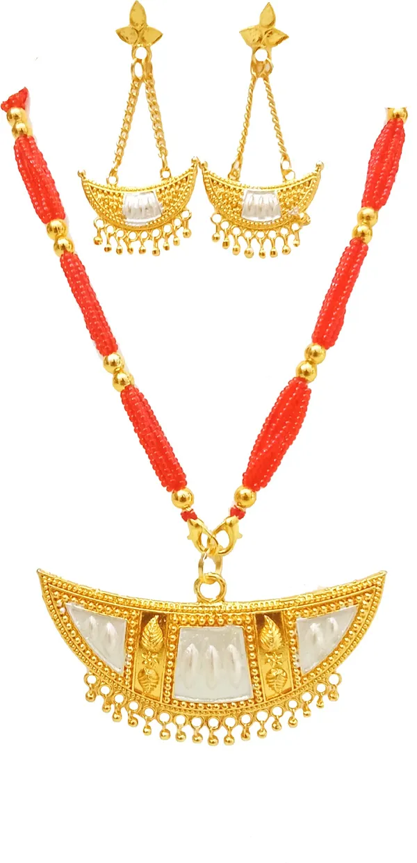 Assamese_Traditional_Silver_Colour_Gold_Plated_Joonbiri_Tassel_Set_For_Women